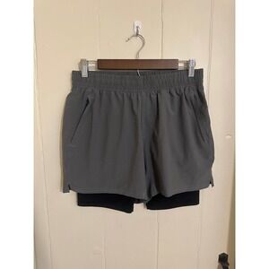 Barbell Apparel Mens Gray Training Shorts with Liner Size M